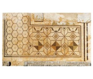 Mosaico del corredor del patio de la Casa Taracena