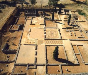 Vista del conjunto de mosaicos de la Cas Taracena