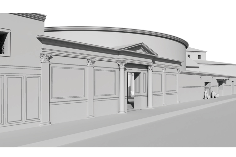 Reconstrucción de las termas los Arcos I de Clunia