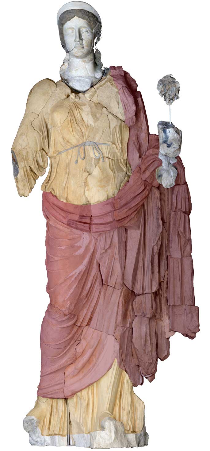 Reconstrucción del color de la estatua Diosa Fortuna